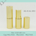 Cosmética personalizada AG-JH-AL-3053 AGPM embalaje envase de lápiz labial rayas aluminio oro brillante redondo por mayor